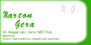 marton gera business card